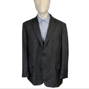 Jos a Bank Linen Cotton Silk Gray Blazer Mens 46l